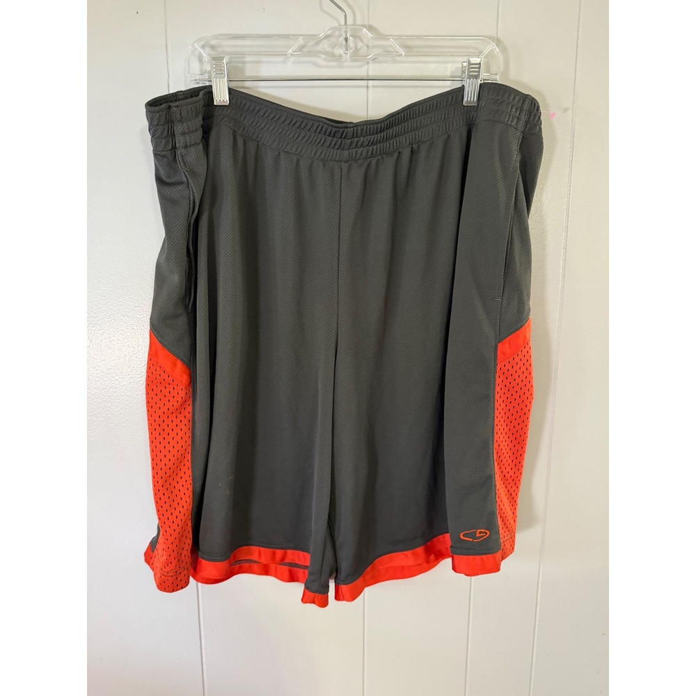 C9 by Champion Athletic Shorts Mens XXL Grey Orange Mesh Performance Gym